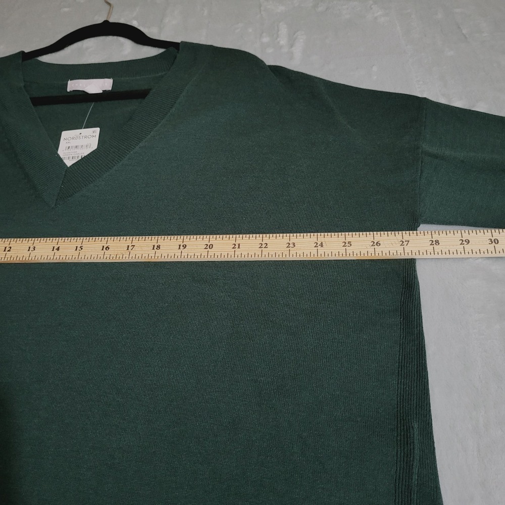 Chelsea28 Dark Green Oversized V-Neck Sweater Plus XXL NWT High-Low Neutral‎ - Picture 5 of 9